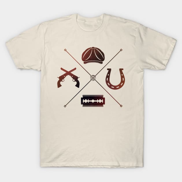 Razor Cap Guns Horseshoe T-Shirt by eyevoodoo